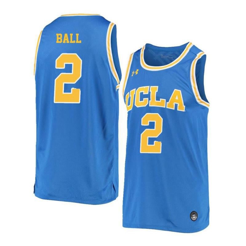 Men 2 Lonzo Ball Blue Retro Elite Ucla Bruins Basketball Jersey