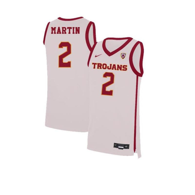Men 2 Malik Martin White Elite Usc Trojans Basketball Jersey