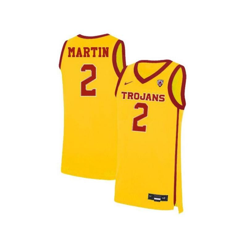 Men 2 Malik Martin Yellow Elite Usc Trojans Basketball Jersey