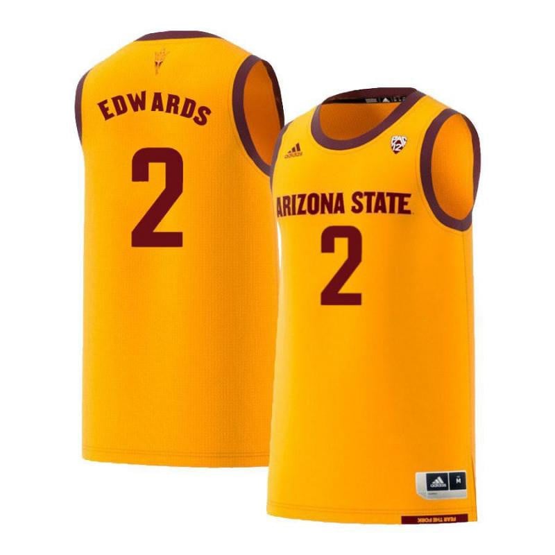 Men 2 Rob Edwards Yellow Retro Arizona State Sun Devils Basketball Jersey