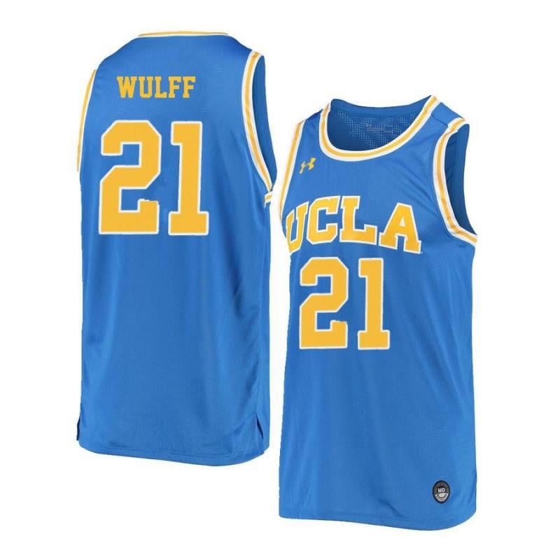Men 21 Alec Wulff Blue Retro Elite Ucla Bruins Basketball Jersey