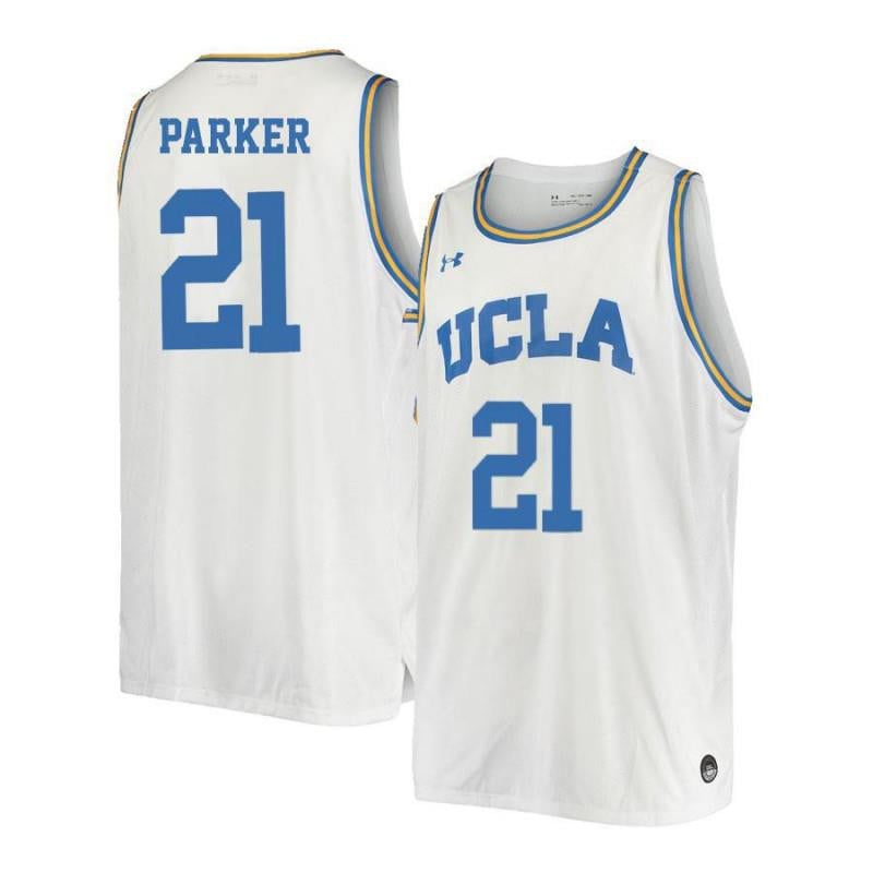 Men 21 Deend Parker White Retro Elite Ucla Bruins Basketball Jersey