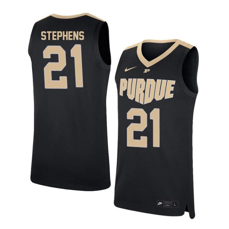 Men 21 Kendall Stephens Black Elite Purdue Boilermakers Basketball Jersey