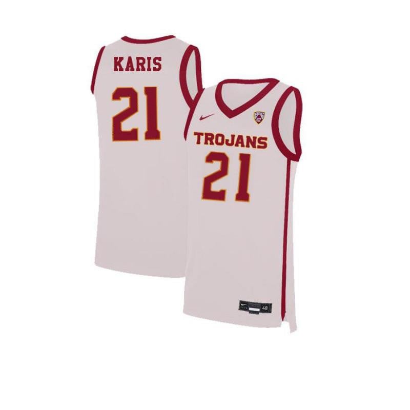 Men 21 Kurt Karis White Elite Usc Trojans Basketball Jersey