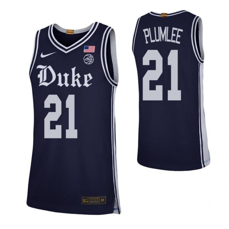 Men 21 Miles Plumlee Navy Elite Duke Blue Devils Basketball Jersey