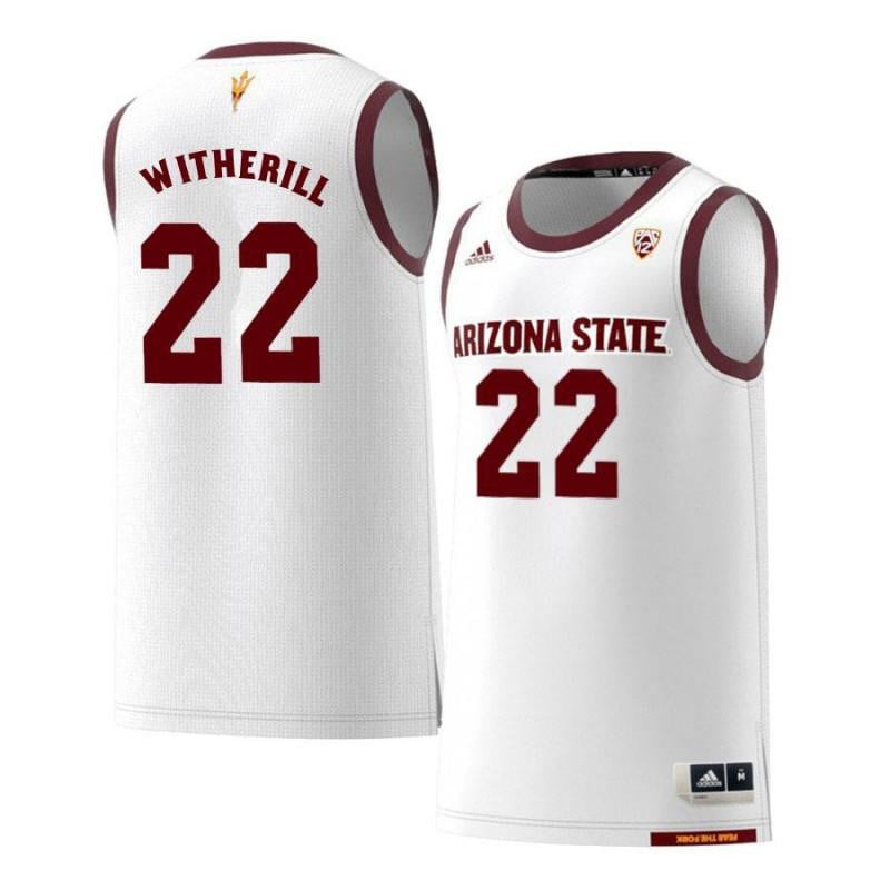Men 22 Austin Witherill White Retro Arizona State Sun Devils Basketball Jersey