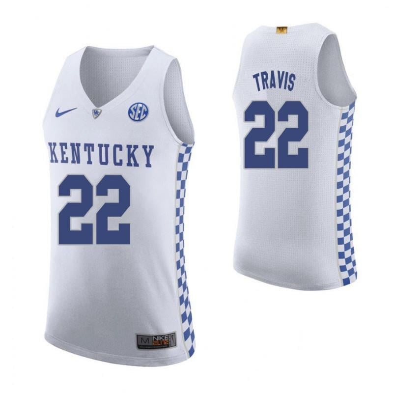Men 22 Reid Travis Road White Elite Kentucky Wildcats Basketball Jersey