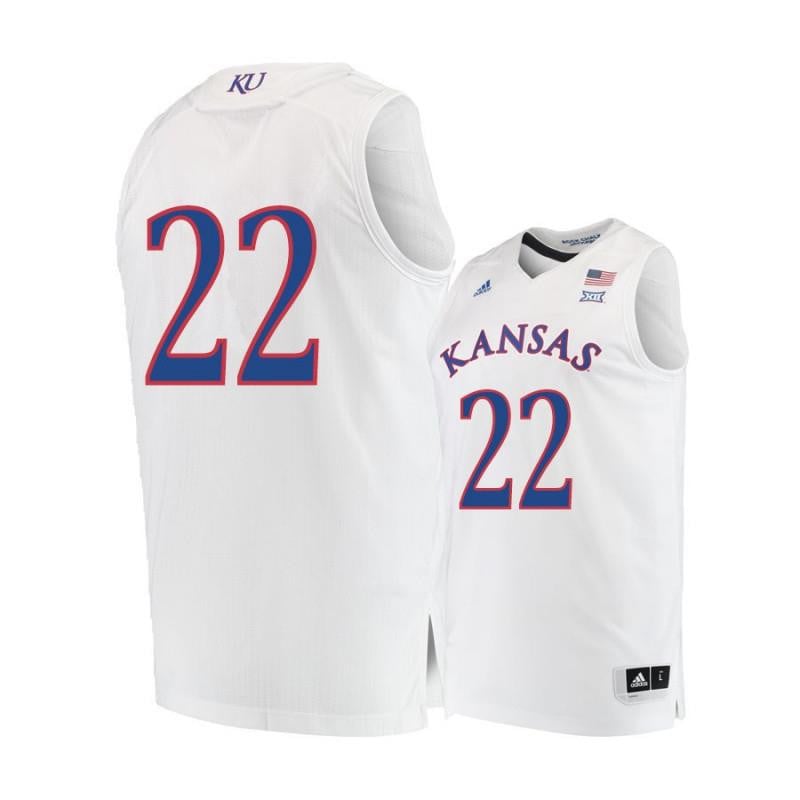 Men 22 Silvio De Sousa White Kansas Jayhawks Basketball Jersey