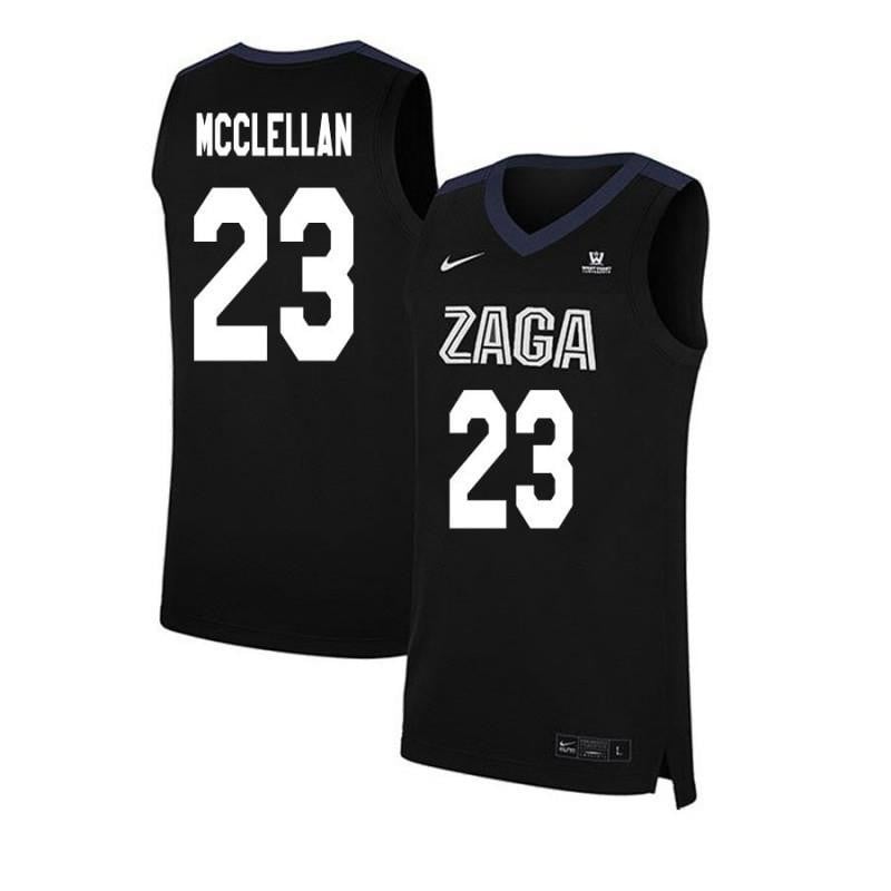 Men 23 Eric Mcclellan Black Elite Gonzaga Bulldogs Basketball Jersey