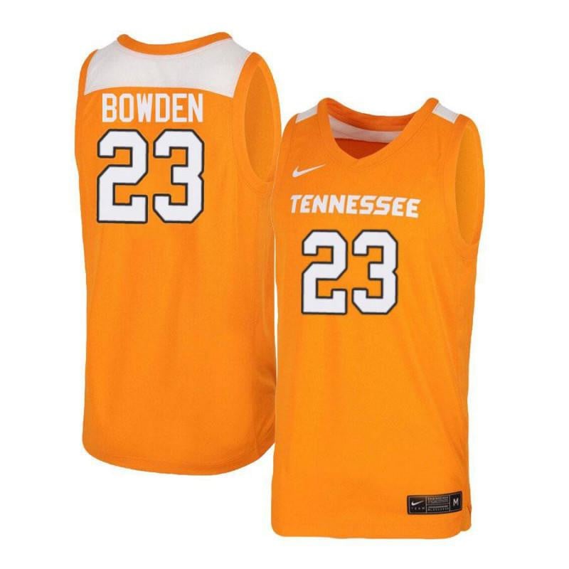Men 23 Jordan Bowden Orange White Elite Tennessee Volunteers Basketball Jersey