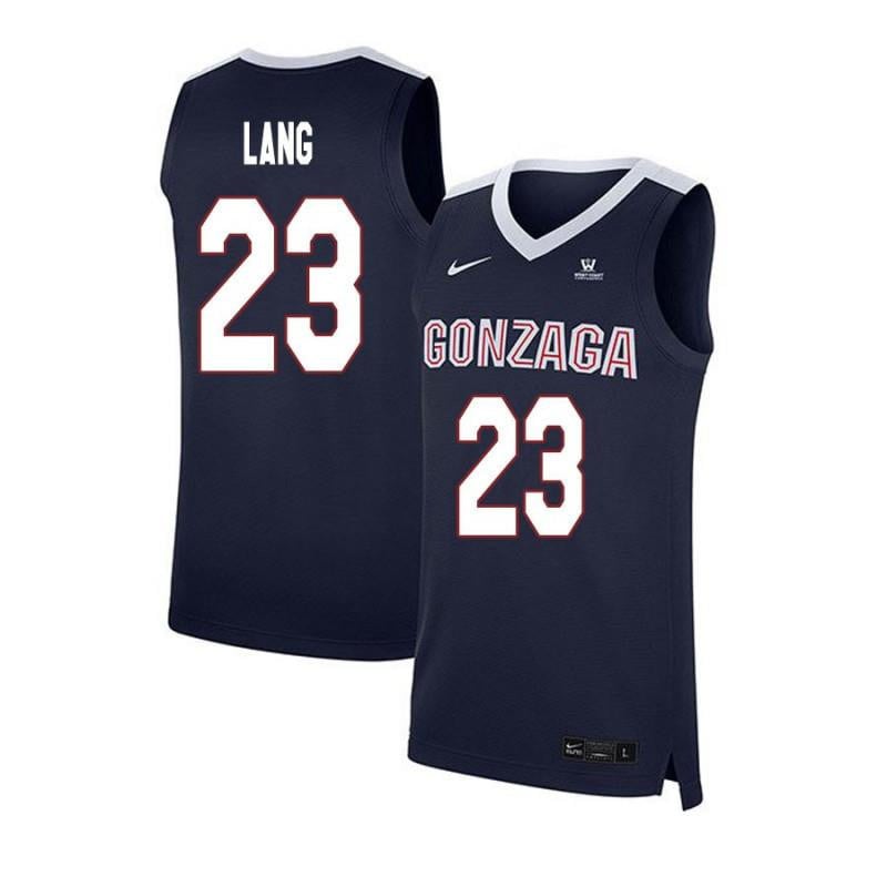 Men 23 Matthew Lang Navy Elite Gonzaga Bulldogs Basketball Jersey