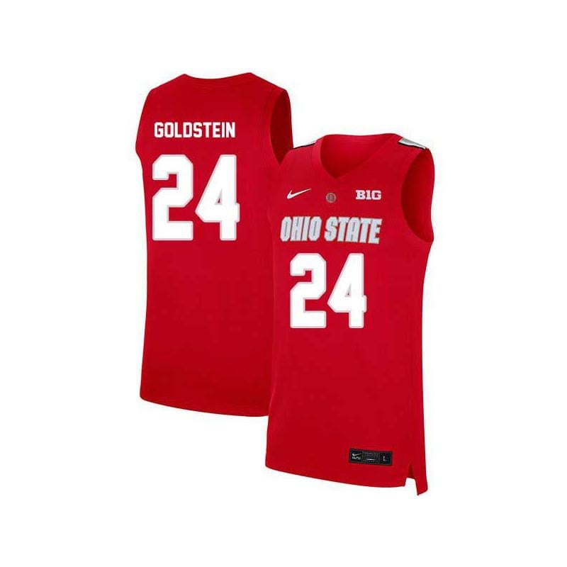 Men 24 Andrew Goldstein Red Elite Ohio State Buckeyes Basketball Jersey