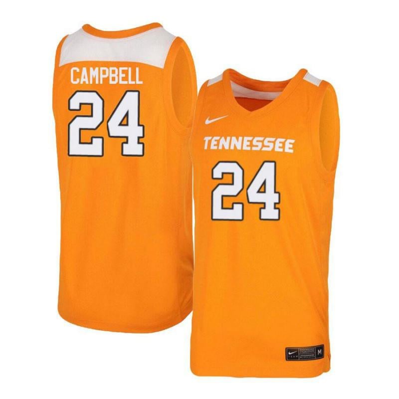 Men 24 Lucas Campbell Orange White Elite Tennessee Volunteers Basketball Jersey