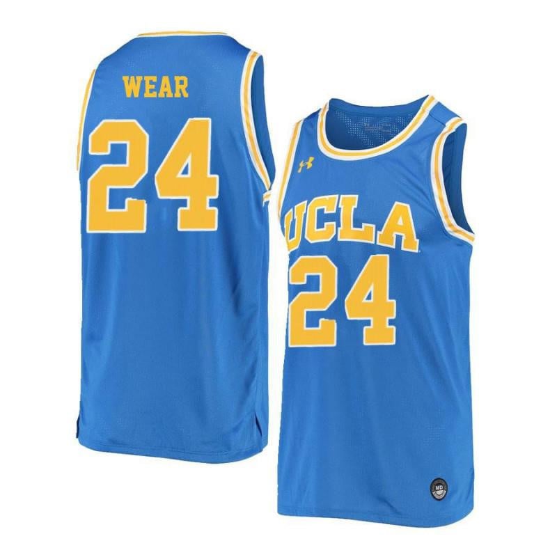 Men 24 Travis Wear Blue Retro Elite Ucla Bruins Basketball Jersey