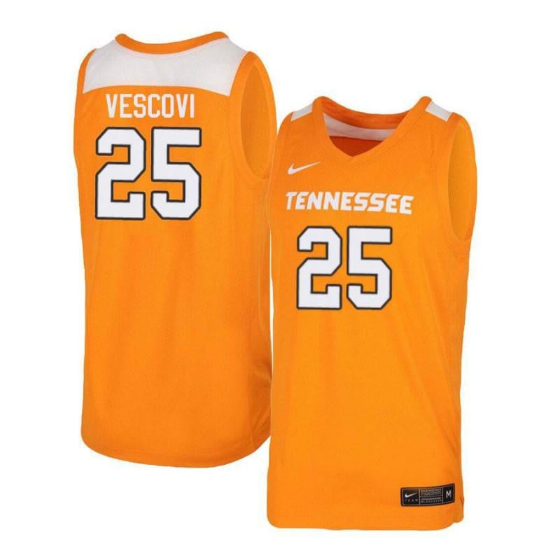 Men 25 Santiago Vescovi Orange White Elite Tennessee Volunteers Basketball Jersey