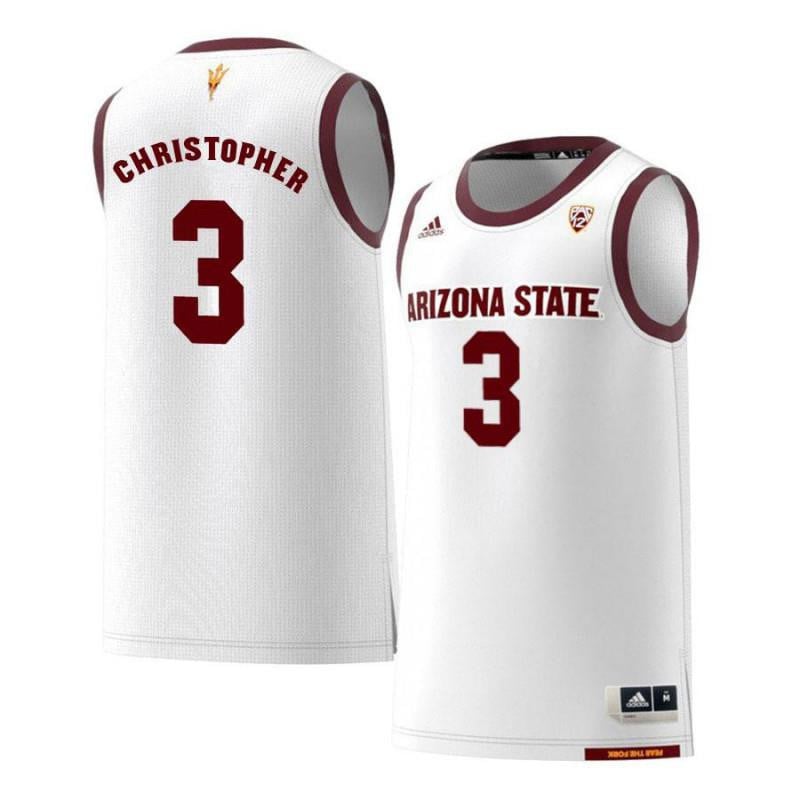 Men 3 Caleb Christopher White Retro Arizona State Sun Devils Basketball Jersey