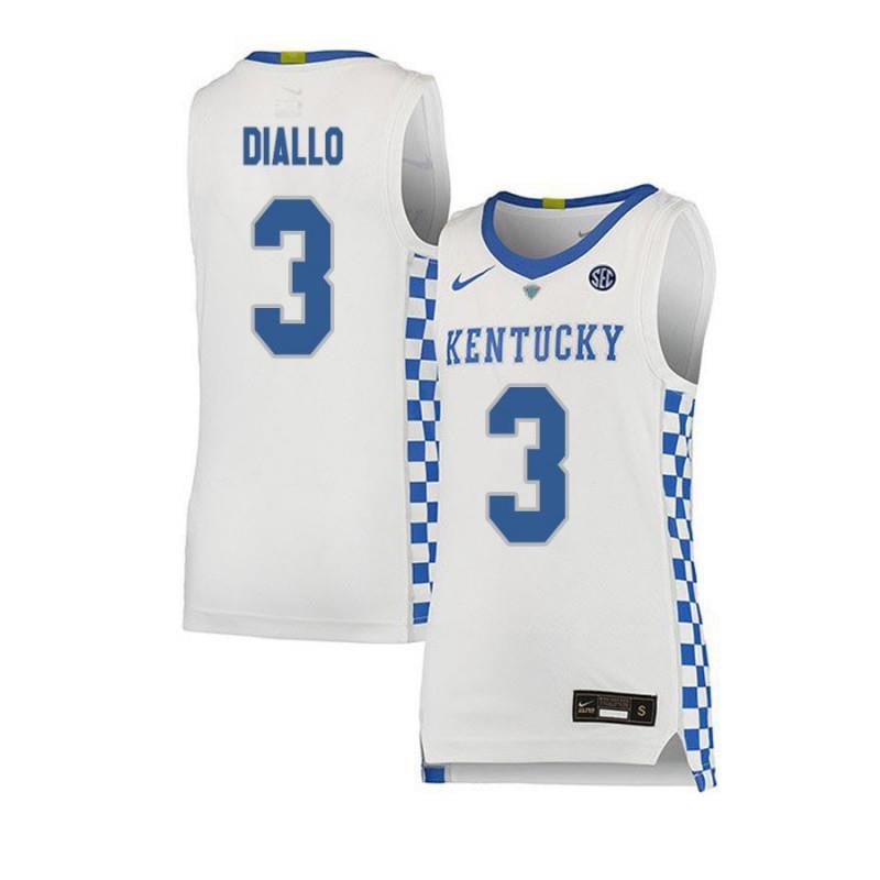 Men 3 Hamidou Diallo White Elite Kentucky Wildcats Basketball Jersey
