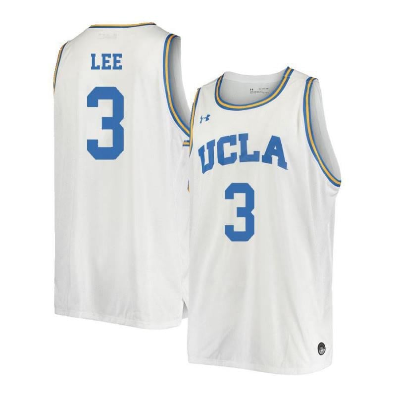 Men 3 Malcolm Lee White Retro Elite Ucla Bruins Basketball Jersey