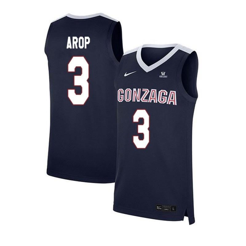 Men 3 Manny Arop Navy Elite Gonzaga Bulldogs Basketball Jersey