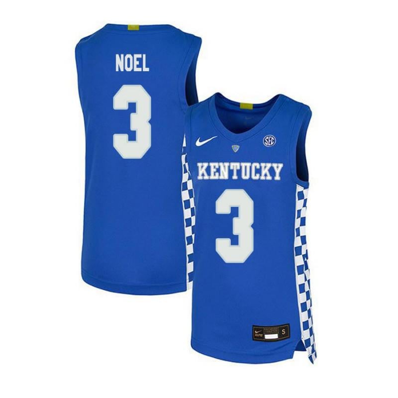 Men 3 Nerlens Noel Royal Blue Elite Kentucky Wildcats Basketball Jersey