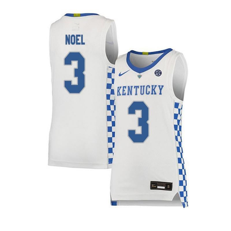 Men 3 Nerlens Noel White Elite Kentucky Wildcats Basketball Jersey