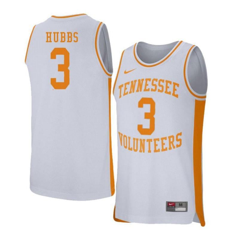 Men 3 Robert Hubbs White Retro Elite Tennessee Volunteers Basketball Jersey