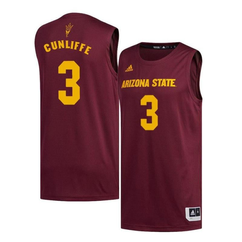 Men 3 Sam Cunliffe Maroon Arizona State Sun Devils Basketball Jersey