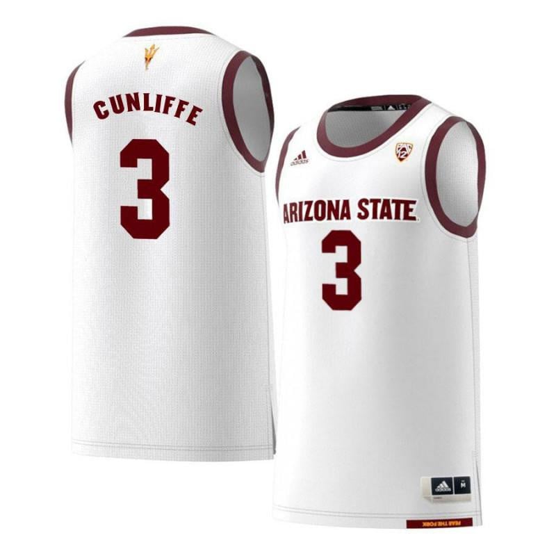Men 3 Sam Cunliffe White Retro Arizona State Sun Devils Basketball Jersey