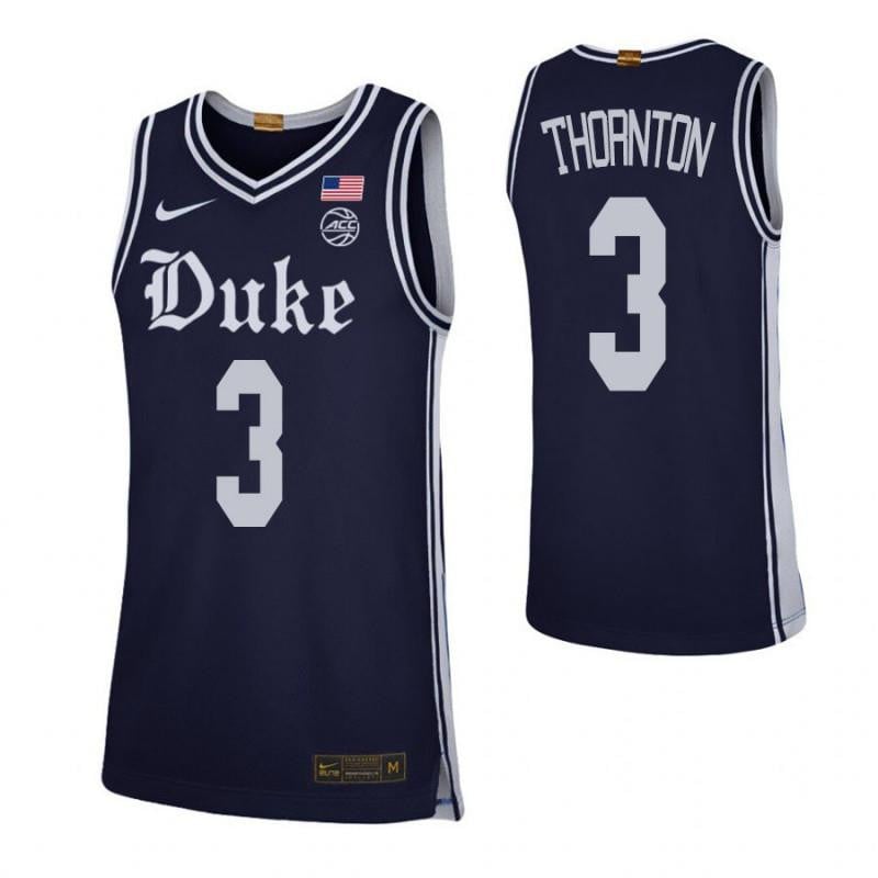 Men 3 Tyler Thornton Navy Elite Duke Blue Devils Basketball Jersey