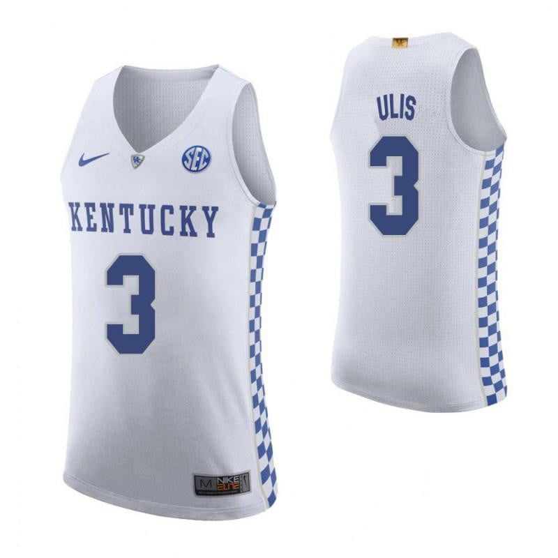 Men 3 Tyler Ulis Road White Elite Kentucky Wildcats Basketball Jersey