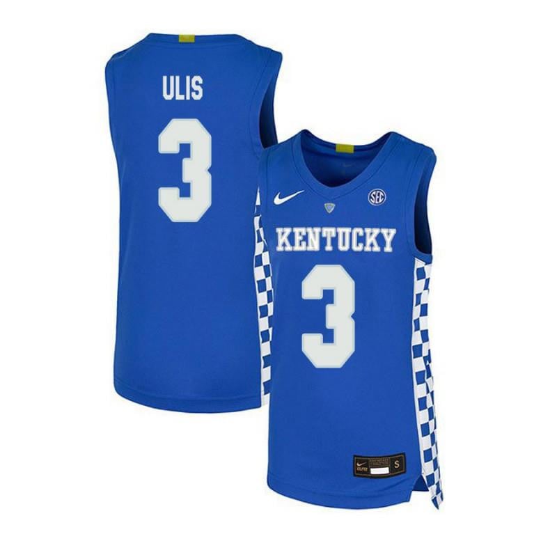 Men 3 Tyler Ulis Royal Blue Elite Kentucky Wildcats Basketball Jersey