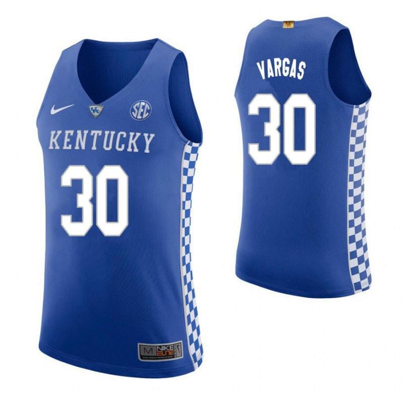Men 30 Eloy Vargas Home Blue Elite Kentucky Wildcats Basketball Jersey