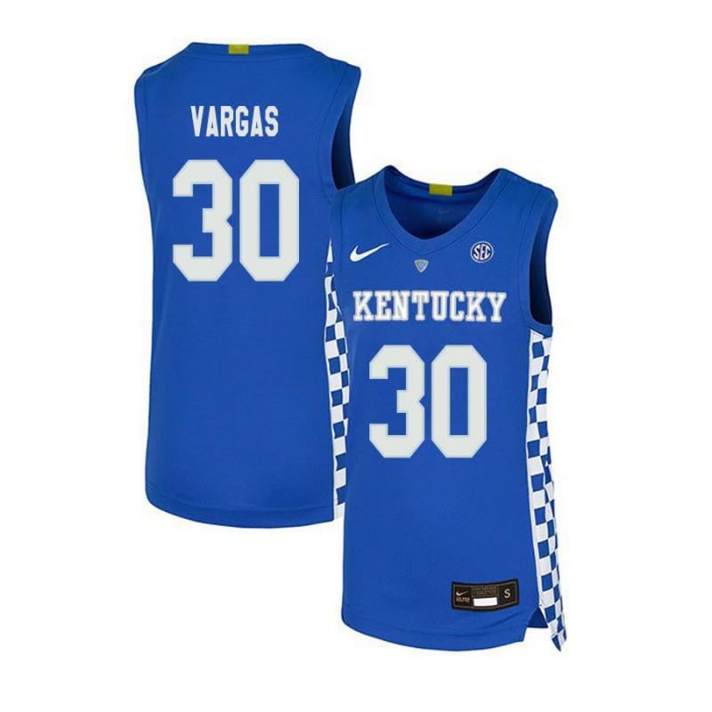 Men 30 Eloy Vargas Royal Blue Elite Kentucky Wildcats Basketball Jersey