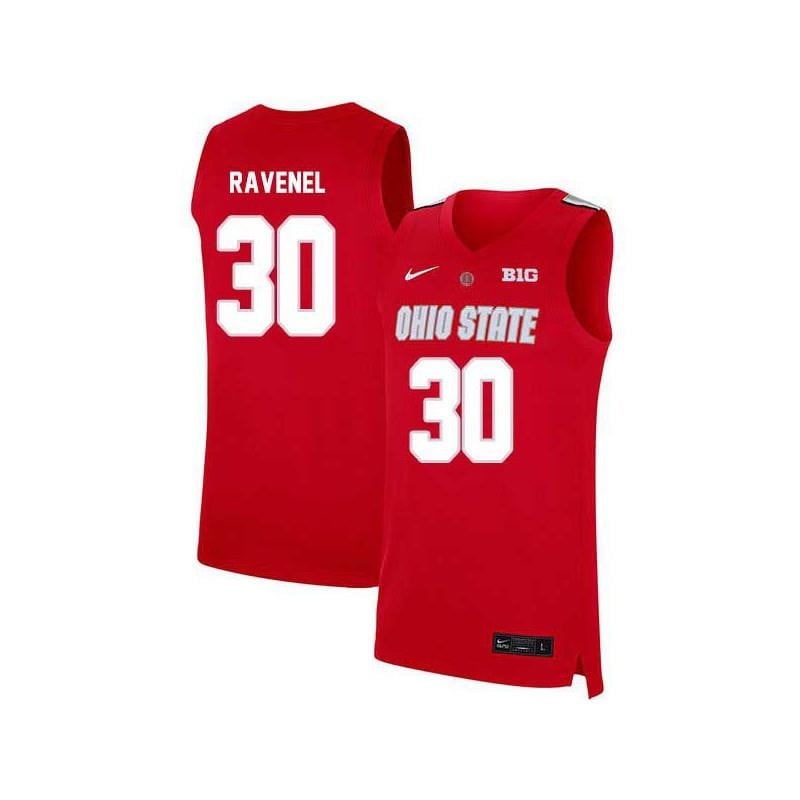 Men 30 Evan Ravenel Red Elite Ohio State Buckeyes Basketball Jersey