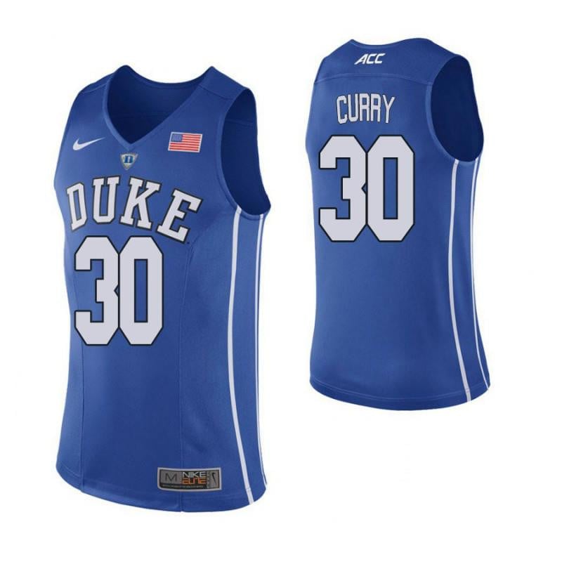 Men 30 Seth Curry Blue Elite Duke Blue Devils Basketball Jersey