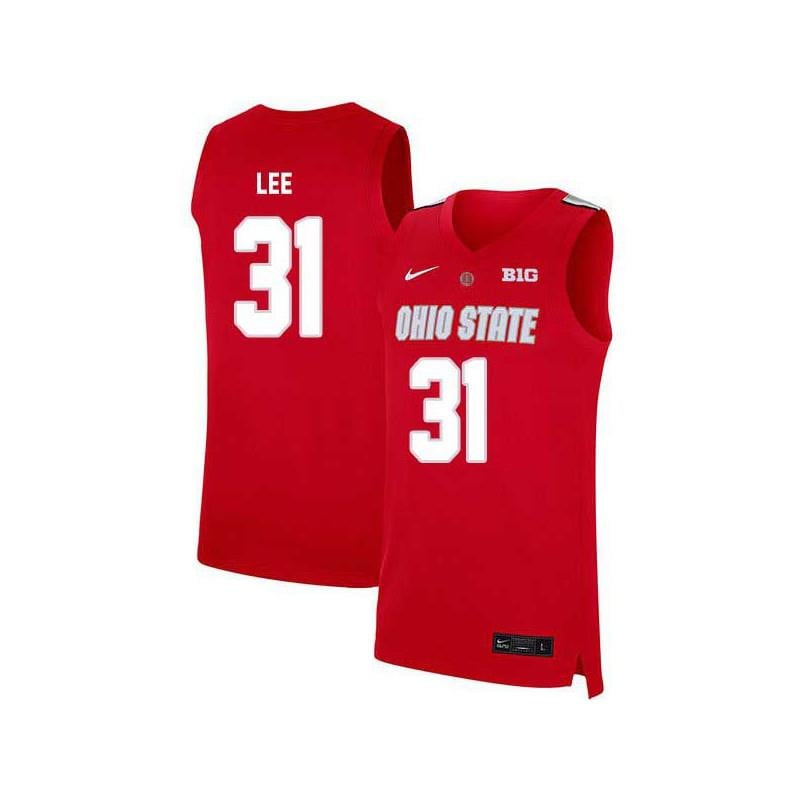 Men 31 Anthony Lee Red Elite Ohio State Buckeyes Basketball Jersey