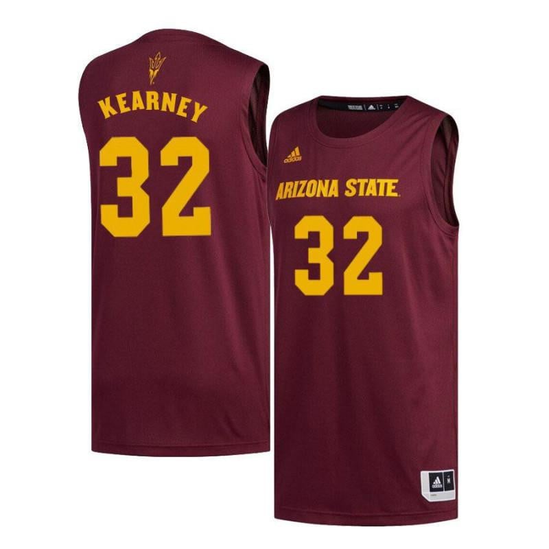 Men 32 Brandan Kearney Maroon Arizona State Sun Devils Basketball Jersey