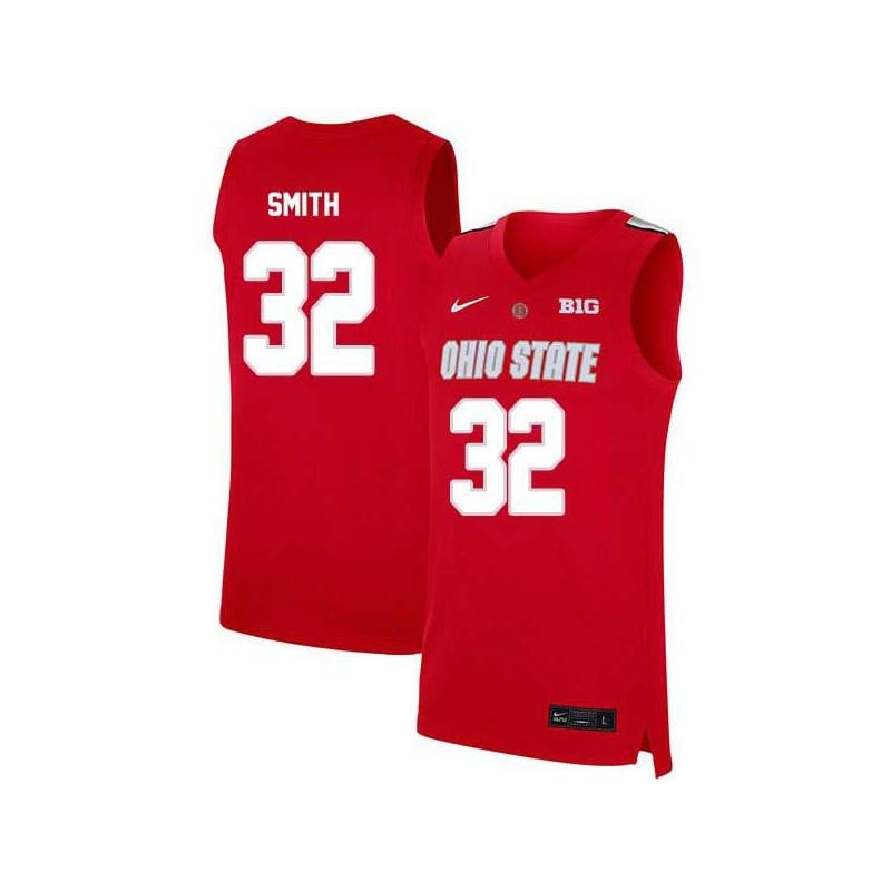 Men 32 Lenzelle Smith Red Elite Ohio State Buckeyes Basketball Jersey