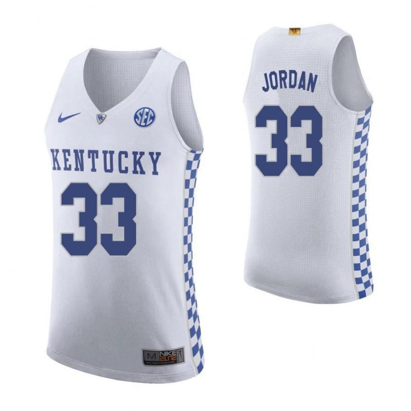 Men 33 Ben Jordan Road White Elite Kentucky Wildcats Basketball Jersey