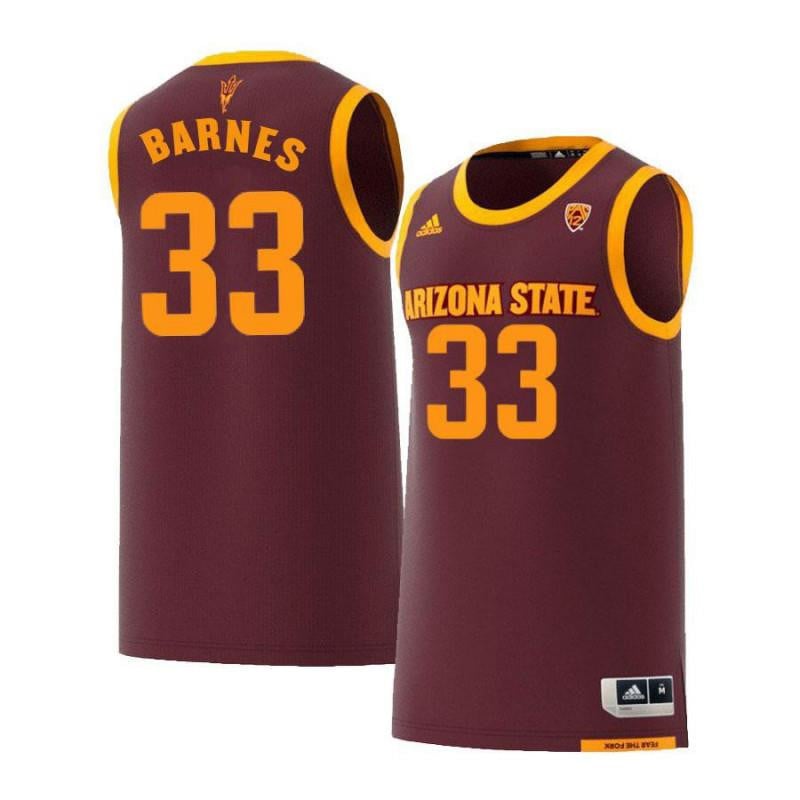Men 33 Bo Barnes Maroon Retro Arizona State Sun Devils Basketball Jersey