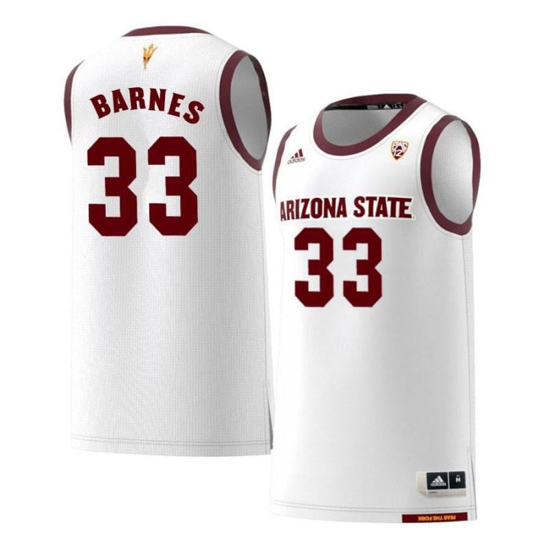 Men 33 Bo Barnes White Retro Arizona State Sun Devils Basketball Jersey