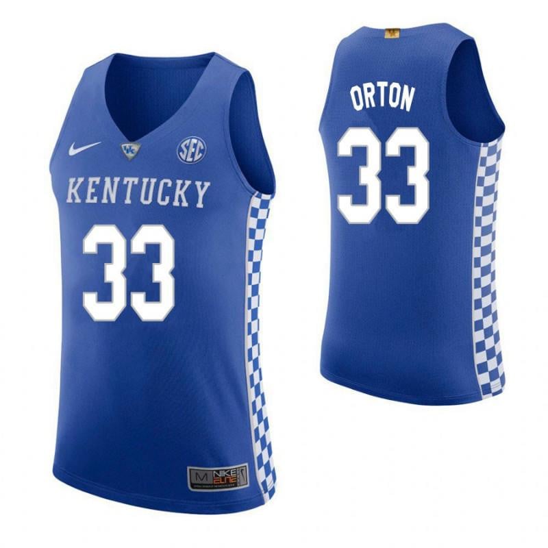 Men 33 Daniel Orton Home Blue Elite Kentucky Wildcats Basketball Jersey