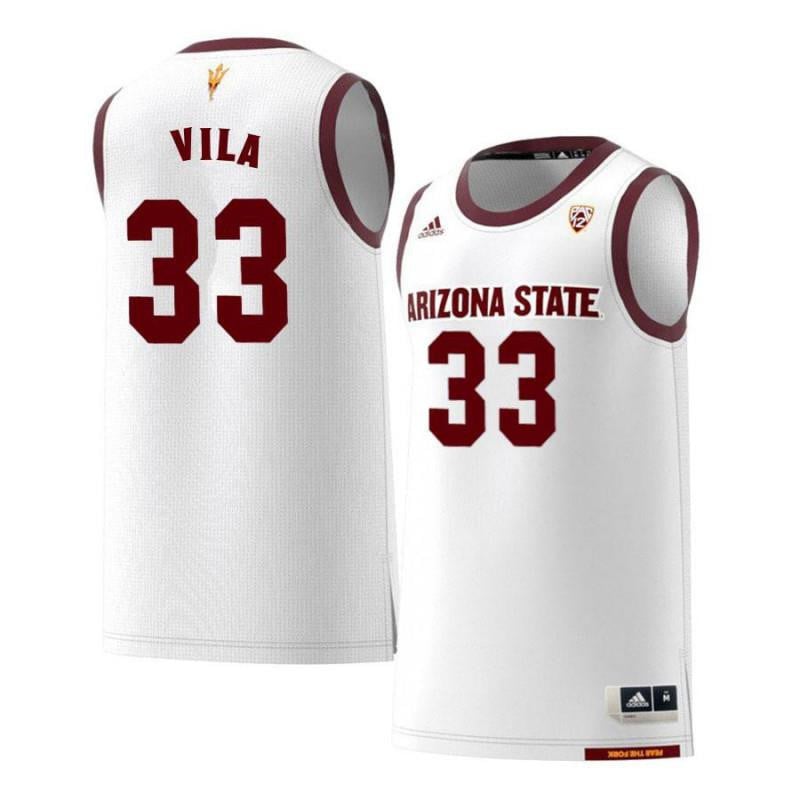 Men 33 Ramon Vila White Retro Arizona State Sun Devils Basketball Jersey