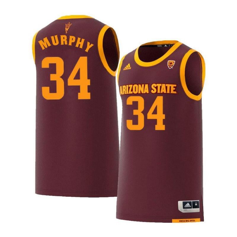 Men 34 Corban Murphy Maroon Retro Arizona State Sun Devils Basketball Jersey