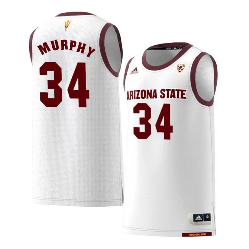 Men 34 Corban Murphy White Retro Arizona State Sun Devils Basketball Jersey