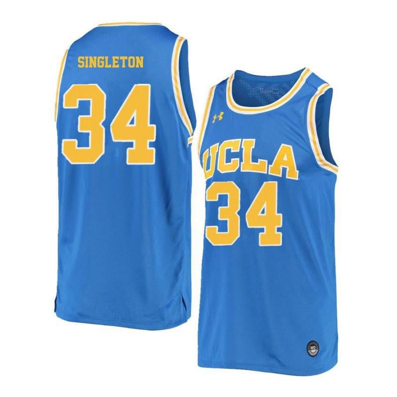Men 34 David Singleton Blue Retro Elite Ucla Bruins Basketball Jersey