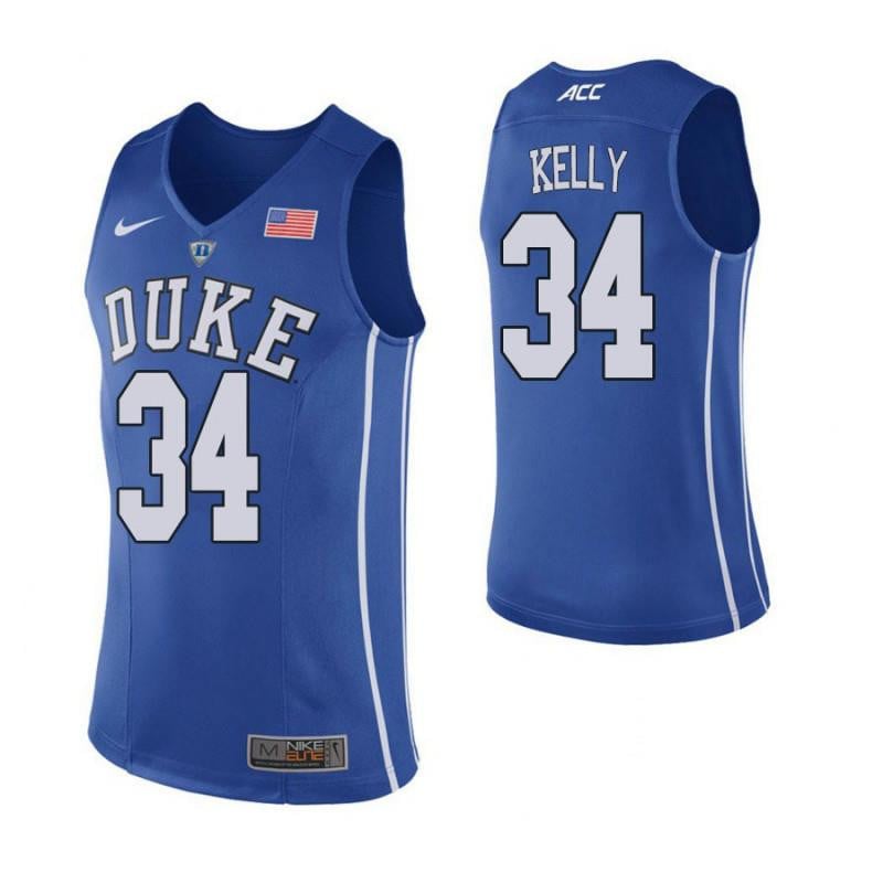 Men 34 Ryan Kelly Blue Elite Duke Blue Devils Basketball Jersey
