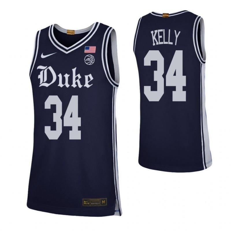 Men 34 Ryan Kelly Navy Elite Duke Blue Devils Basketball Jersey