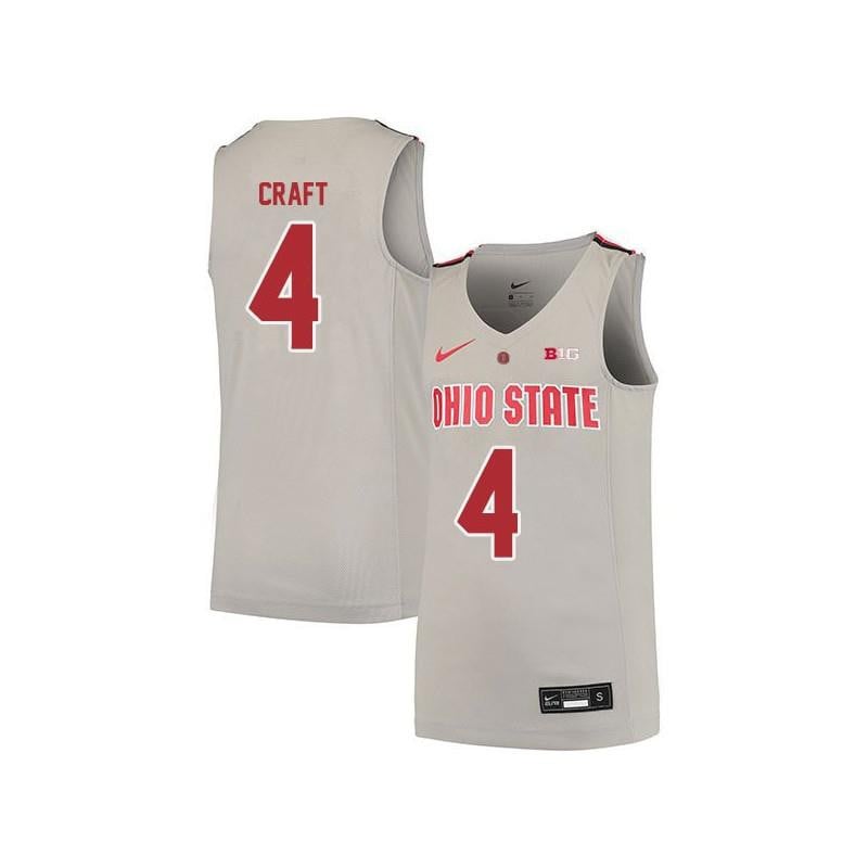 Men 4 Aaron Craft Gray Elite Ohio State Buckeyes Basketball Jersey