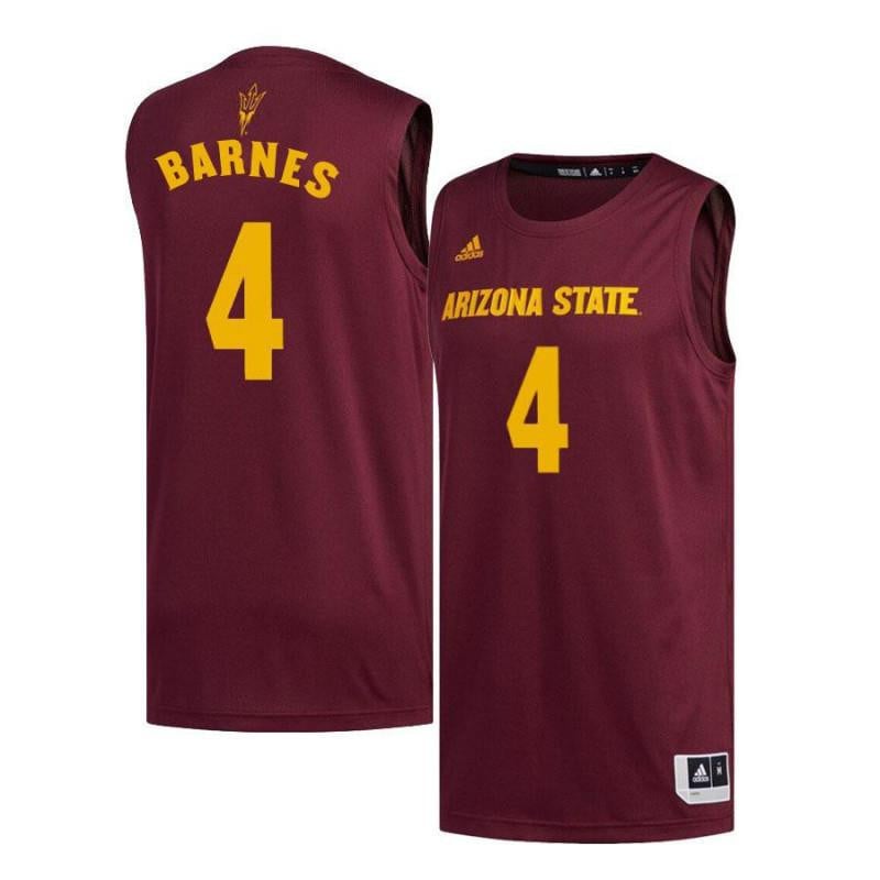 Men 4 Bo Barnes Maroon Arizona State Sun Devils Basketball Jersey